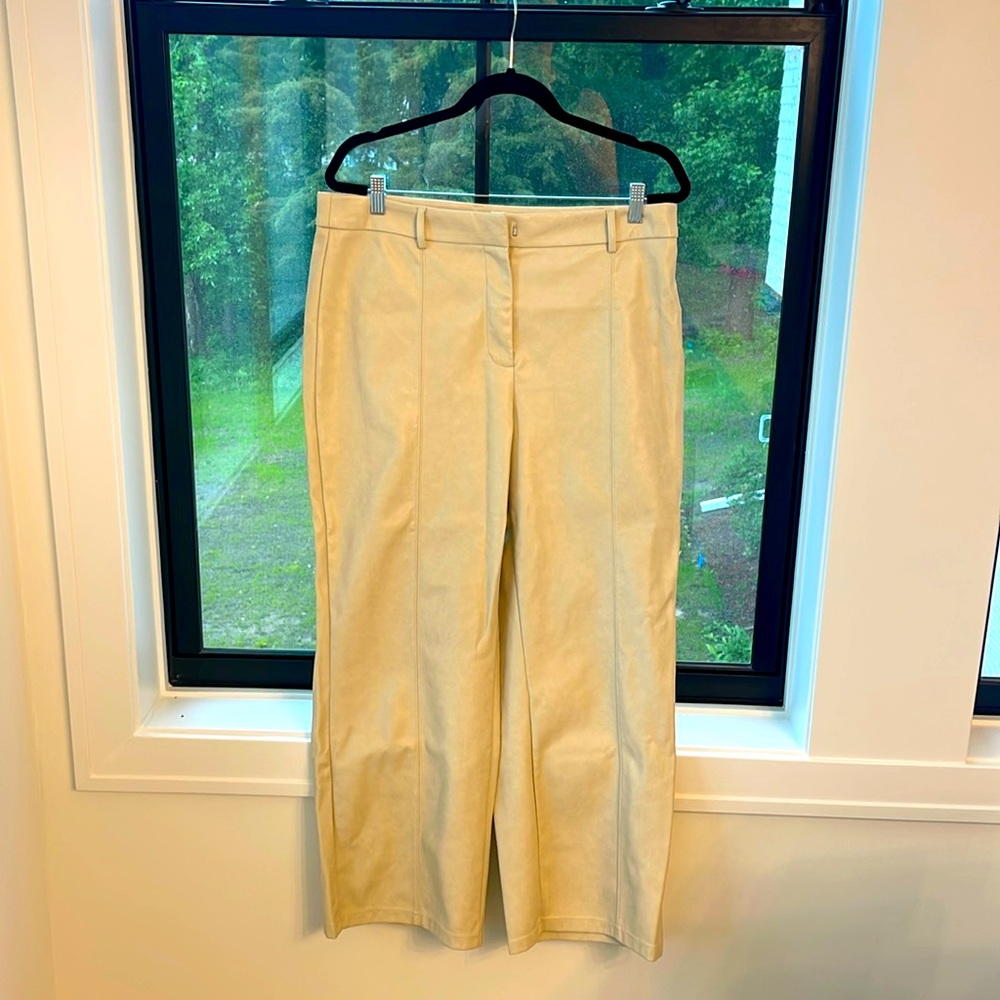 7 Leather Like Pintuck ankle pants